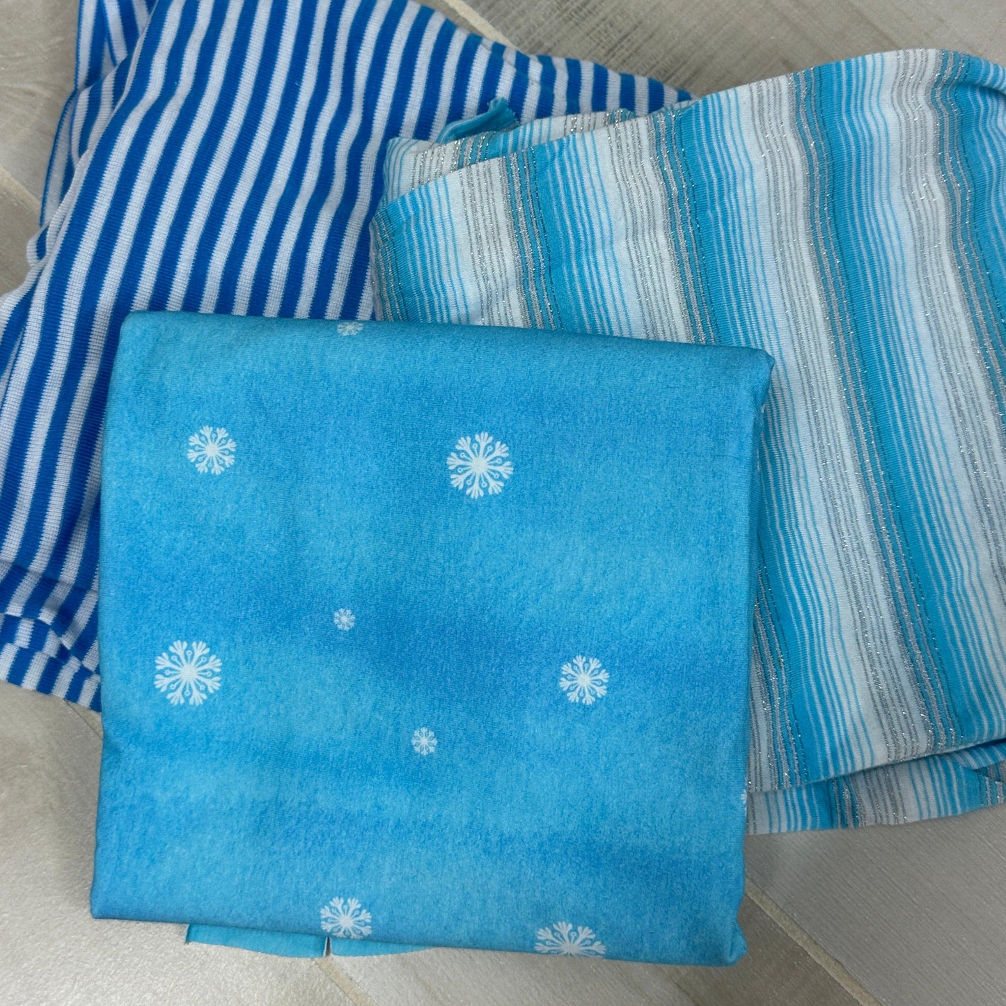 Snowflake Cotton/Spandex Jersey Fabric Bundle #1288 - Nature's Fabrics