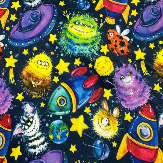 Space Monsters 1 mil PUL Fabric - Made in the USA - Nature's Fabrics