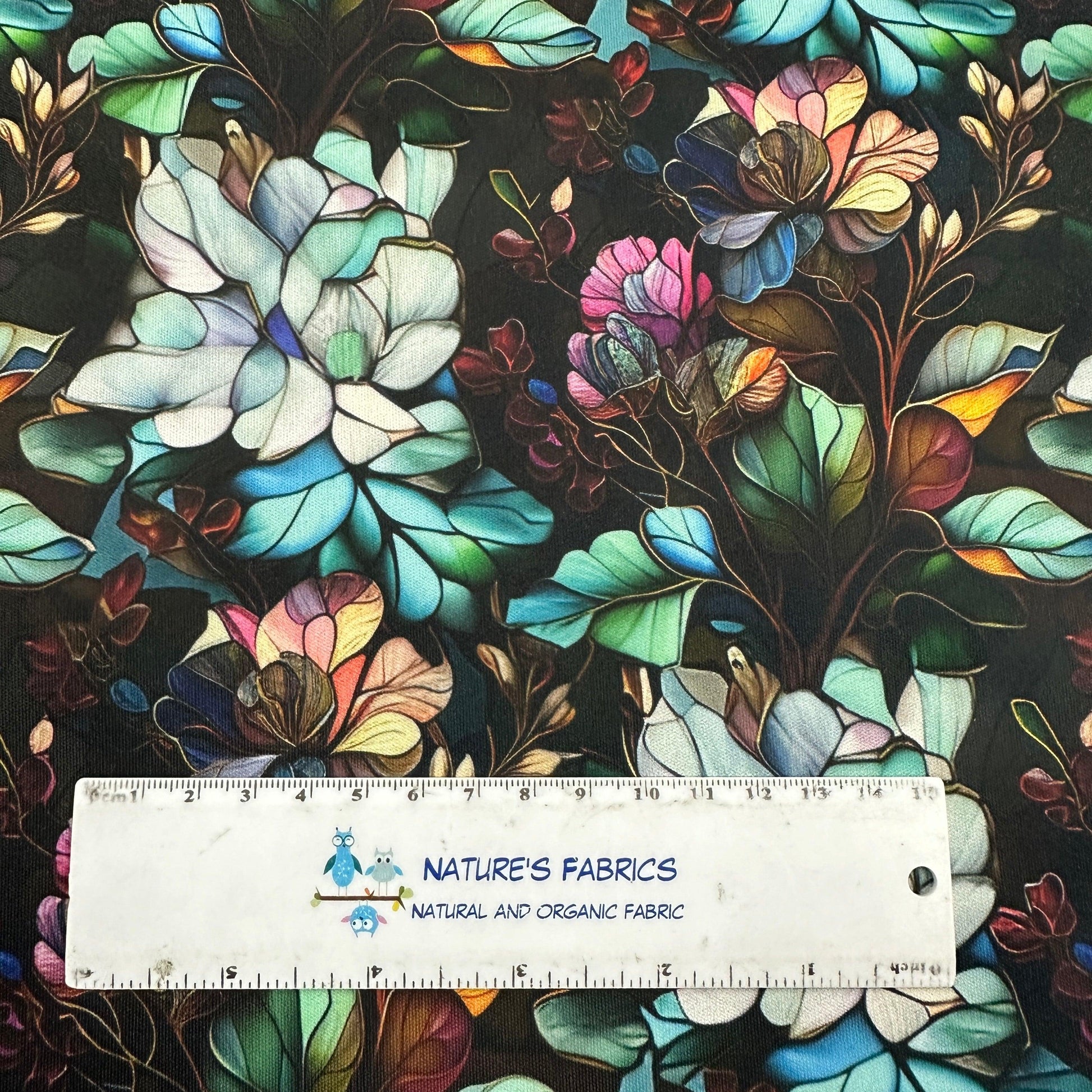 Stained Glass Water Lilies 1 mil PUL Fabric - Made in the USA - Nature's Fabrics