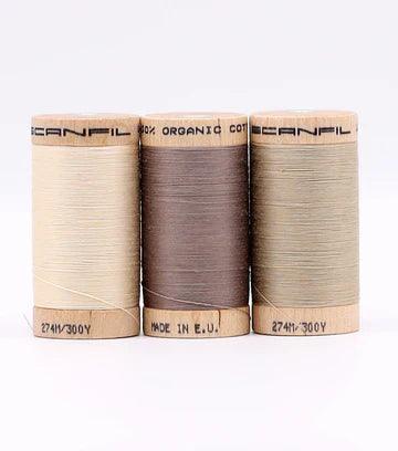 Tan Shades Organic Cotton 30WT 3 Spool Set - Nature's Fabrics