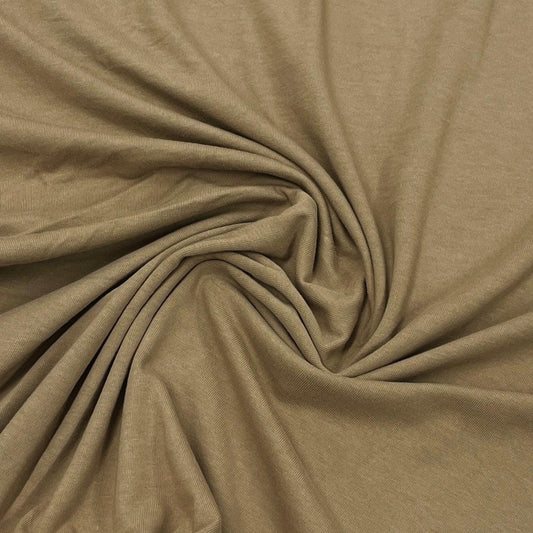 Taupe Organic Cotton Jersey Fabric - 200 GSM - Grown in the USA - Nature's Fabrics