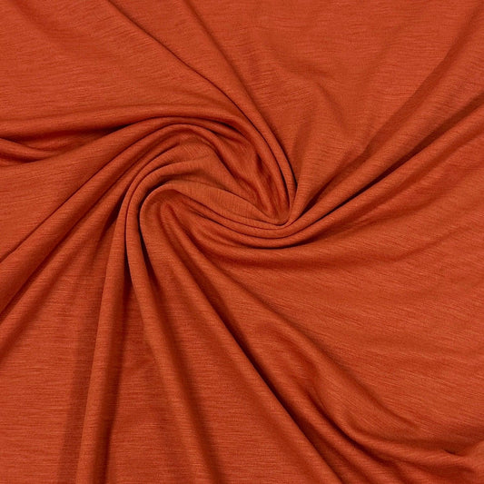 Tiger Orange Merino Wool/Spandex Jersey Fabric - Nature's Fabrics