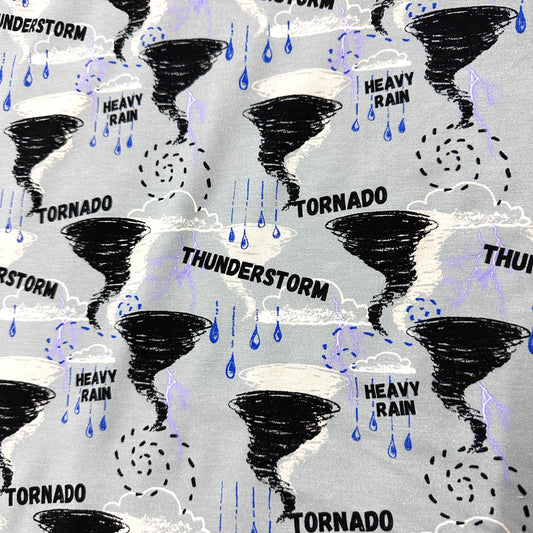 Tornado on Bamboo Stretch French Terry Fabric - Nature's Fabrics