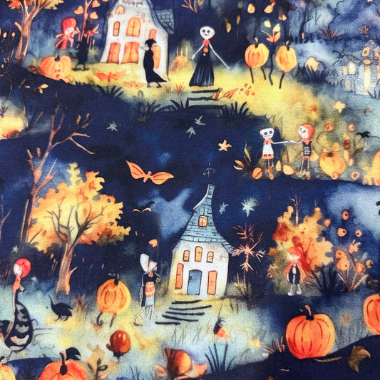 Trick or Treat on Bamboo/Spandex Jersey Fabric - Nature's Fabrics