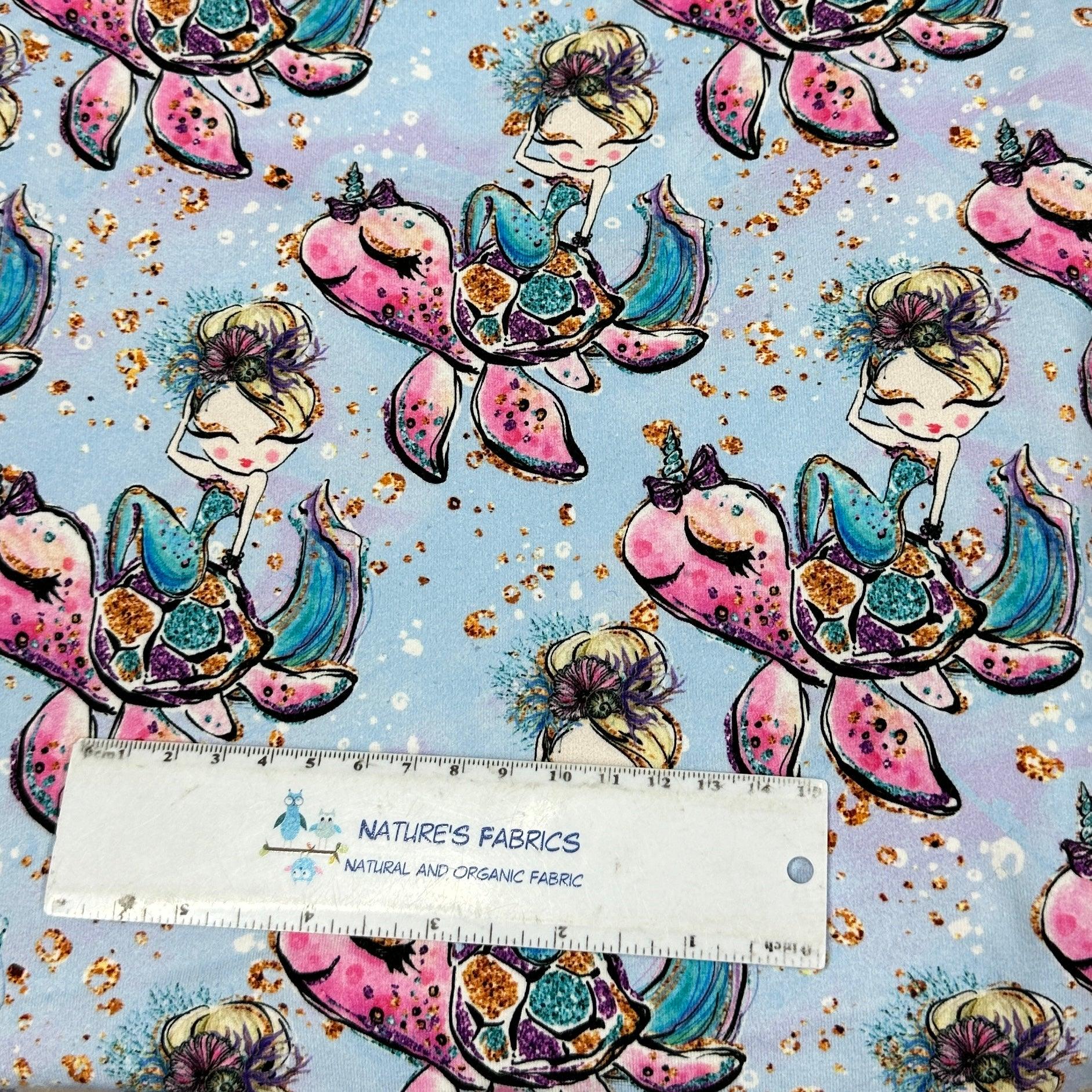Turtles and Mermaids Jersey Fabric Bundle #1251 - Nature's Fabrics