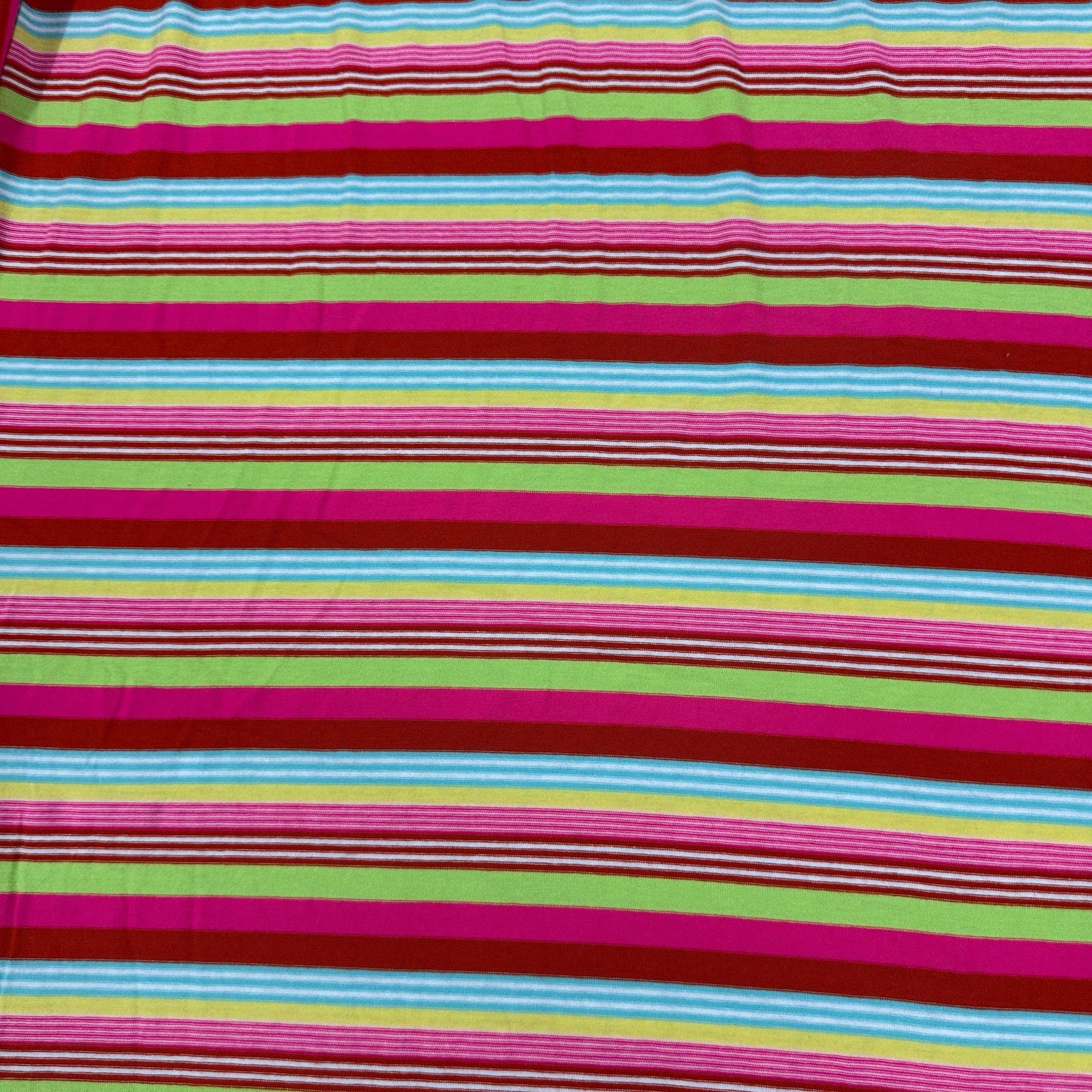 Variegated Rainbow Stripe Cotton Jersey Fabric - Nature's Fabrics