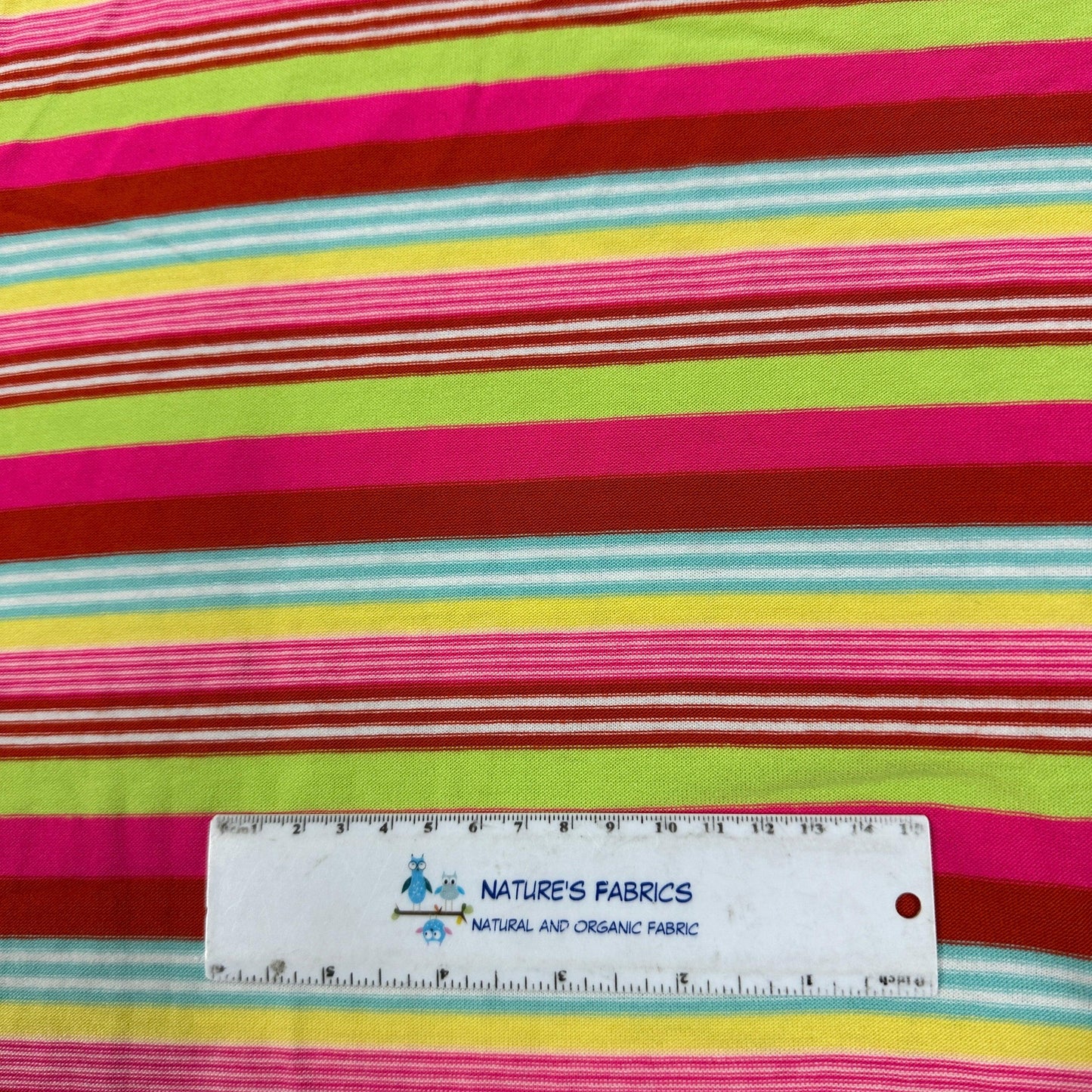 Variegated Rainbow Stripe Cotton Jersey Fabric - Nature's Fabrics