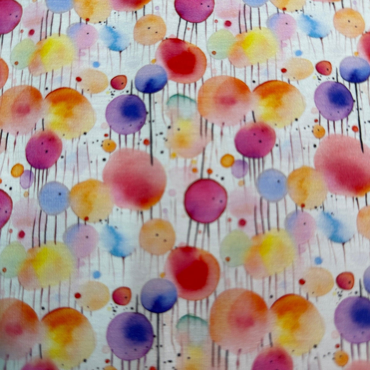 Watercolor Spots on Bamboo/Spandex Jersey Fabric - Nature's Fabrics