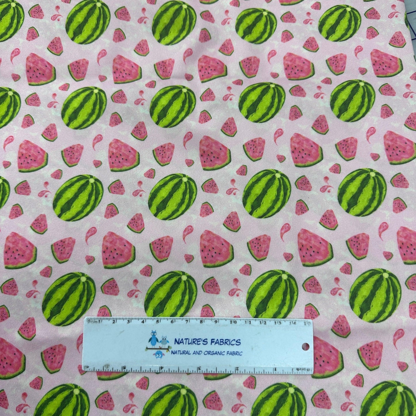 Watermelon on PInk 1 mil PUL Fabric - Made in the USA - Nature's Fabrics