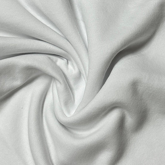 White Cotton Fleece Fabric - Nature's Fabrics