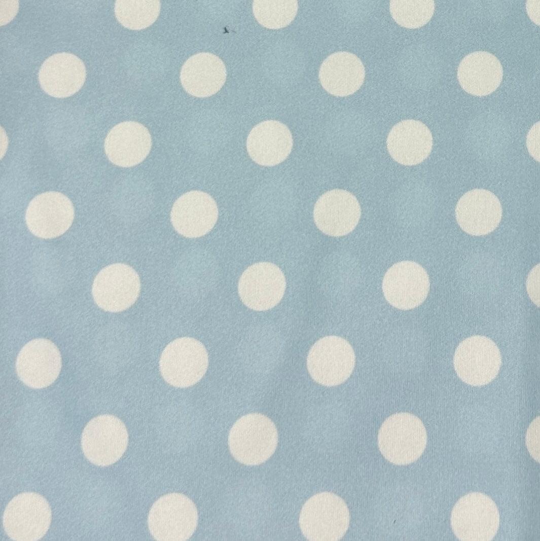 White Dots on Blue 1 mil PUL Fabric - Made in the USA - Nature's Fabrics