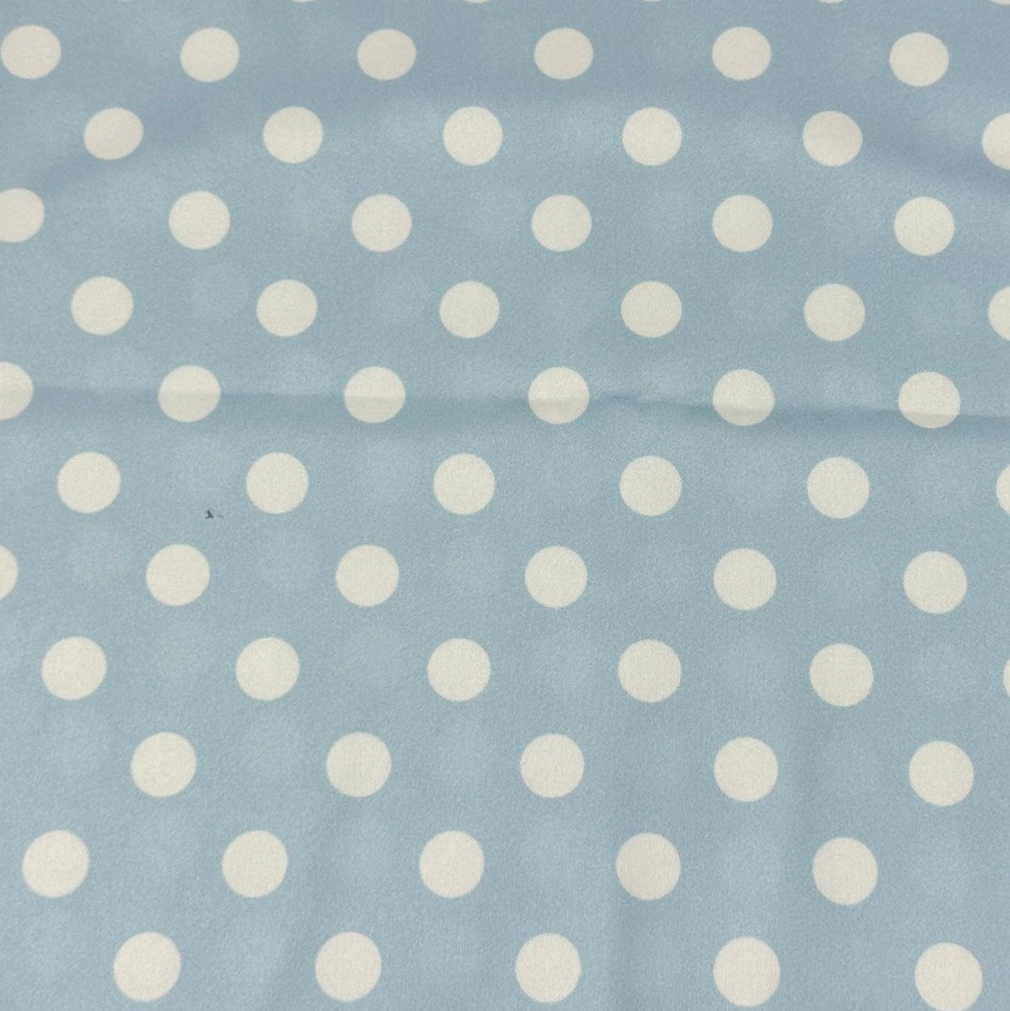 White Dots on Blue 1 mil PUL Fabric - Made in the USA - Nature's Fabrics