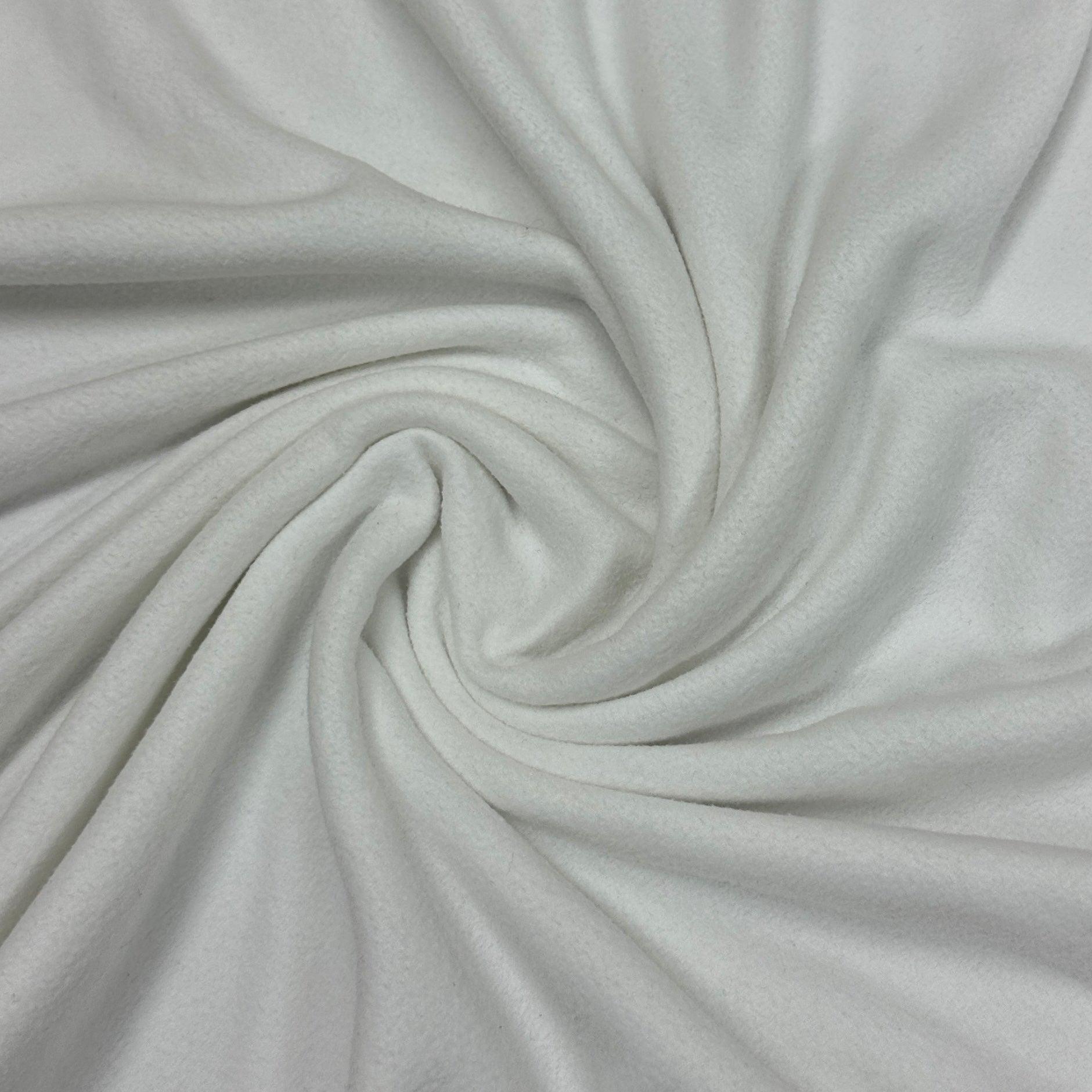 White Microfleece Fabric - 180 GSM, $8.78 per yard, 15 yards - Nature's Fabrics