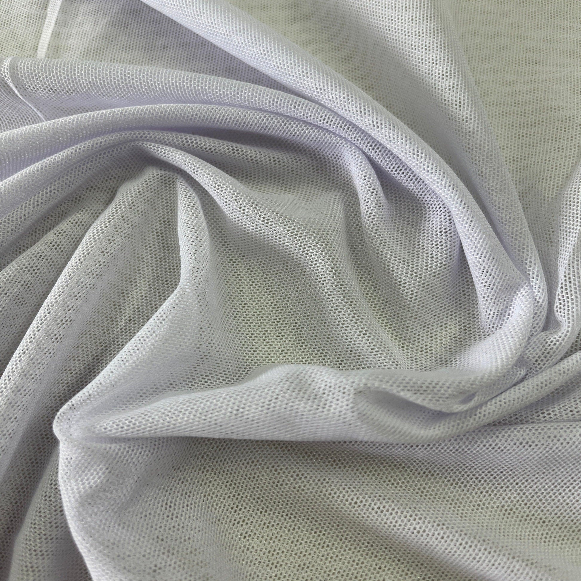 White Nylon Stretch Mesh Fabric