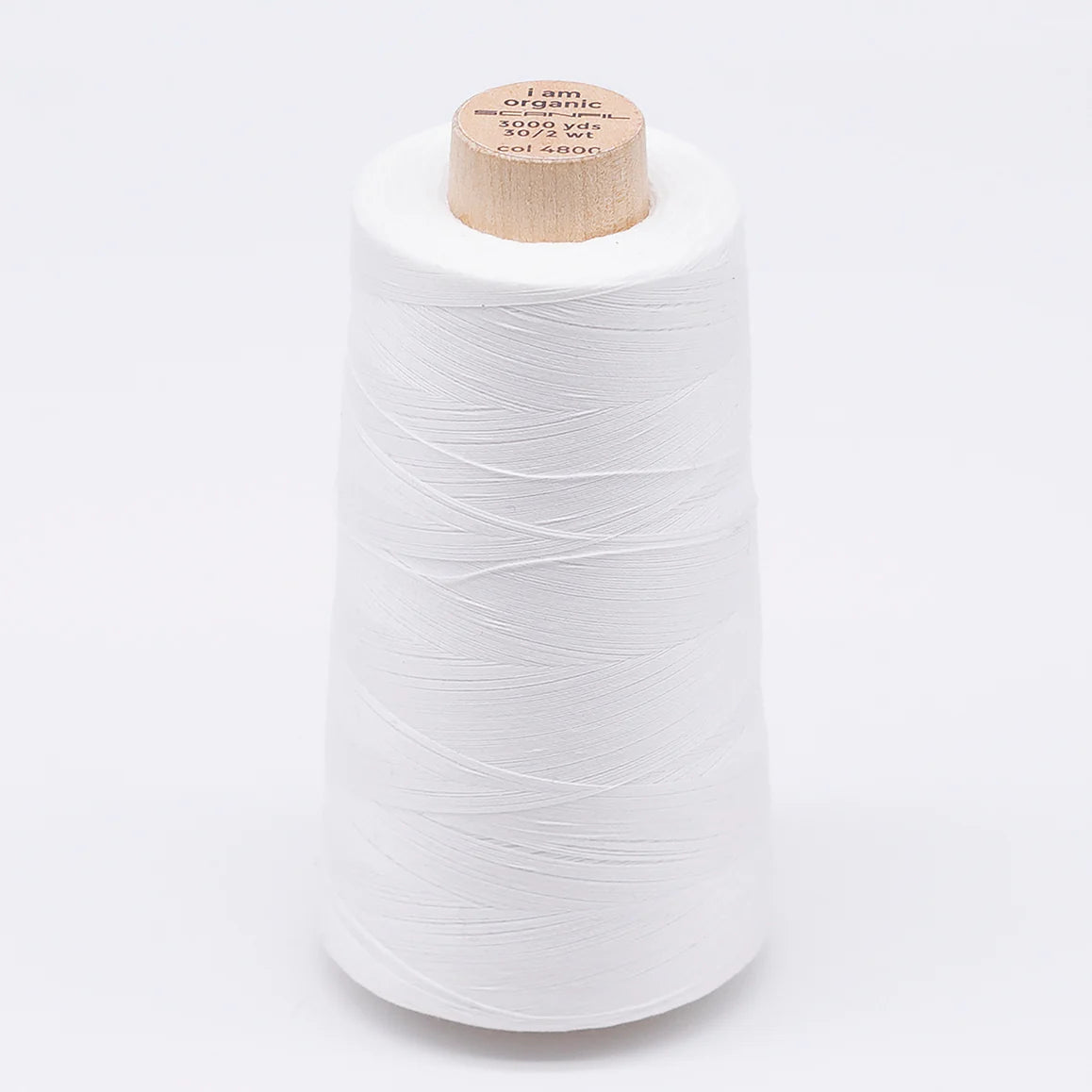 White Organic Cotton Sewing Thread Cone - 3000 yards 30/2 - Nature's Fabrics
