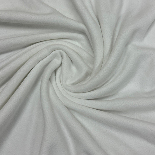 White Polyester/Spandex Fleece Fabric - Nature's Fabrics