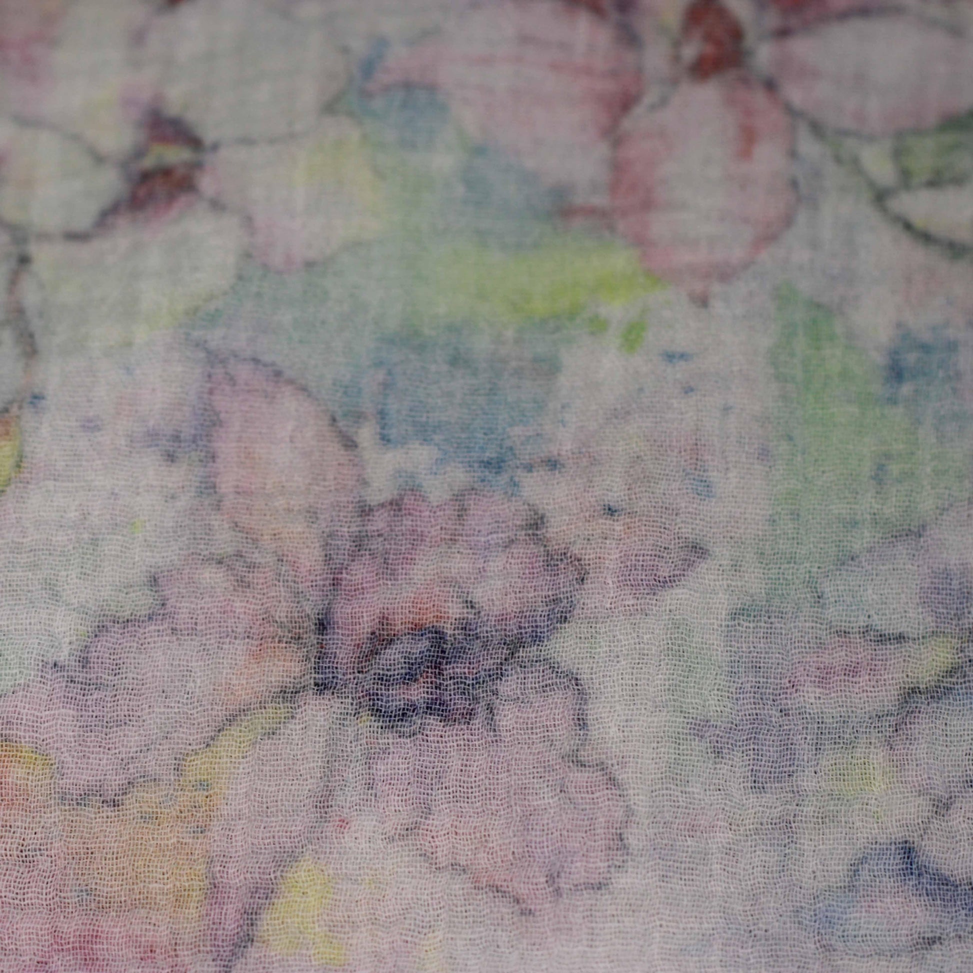 Wild Orchids on Double Gauze Muslin Fabric - Nature's Fabrics