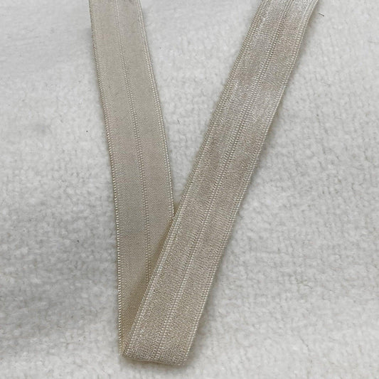 5/8" Shiny Fold Over Elastic-Champagne - Nature's Fabrics