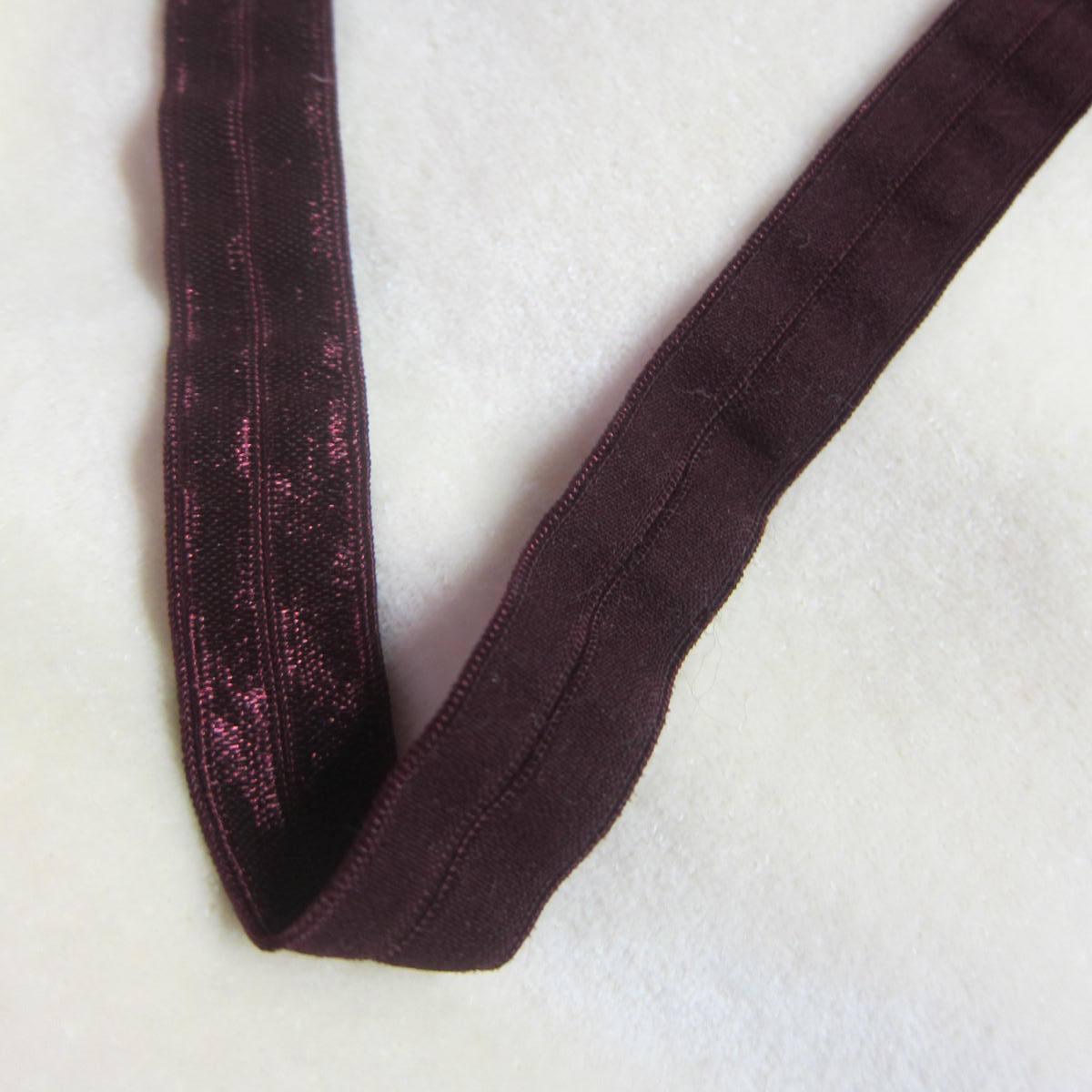 5/8" Shiny Fold Over Elastic-Dark Burgundy - Nature's Fabrics