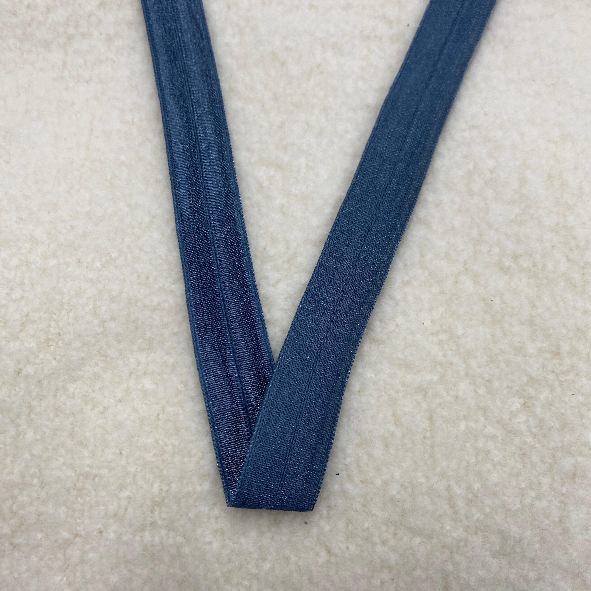 5/8" Shiny Fold Over Elastic-Deep Wedgewood - Nature's Fabrics
