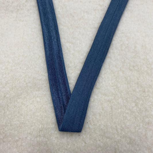 5/8" Shiny Fold Over Elastic-Deep Wedgewood - Nature's Fabrics