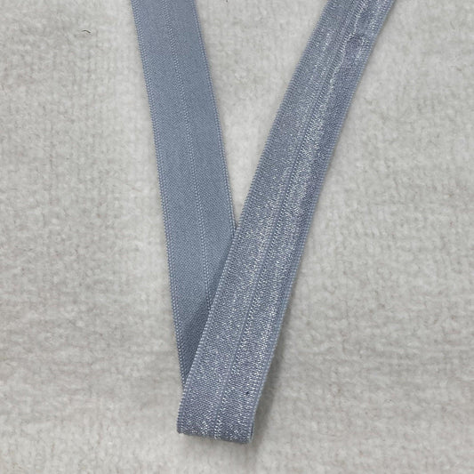 5/8" Shiny Fold Over Elastic-Ice Gray - Nature's Fabrics