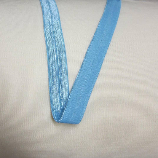 5/8" Shiny Fold Over Elastic-Medium Blue - Nature's Fabrics