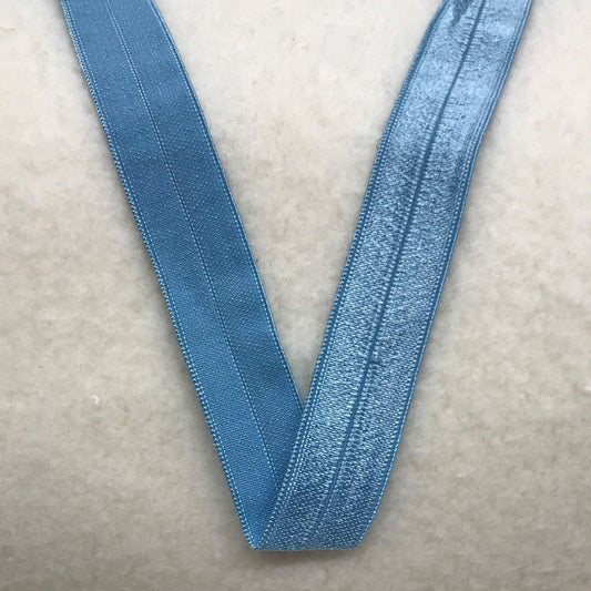 5/8" Shiny Fold Over Elastic-Sky Blue - Nature's Fabrics