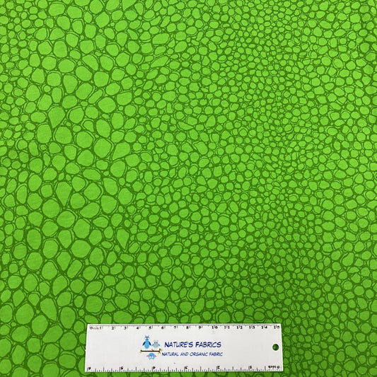 Alligator Skin on Green Organic Cotton Jersey Fabric - Nature's Fabrics
