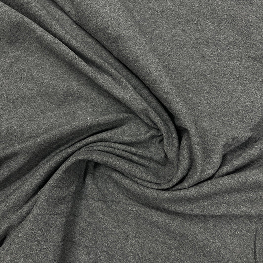 Anthracite Organic Cotton/Polyester/Spandex Jersey Fabric - 200 GSM - Grown in the USA - Nature's Fabrics