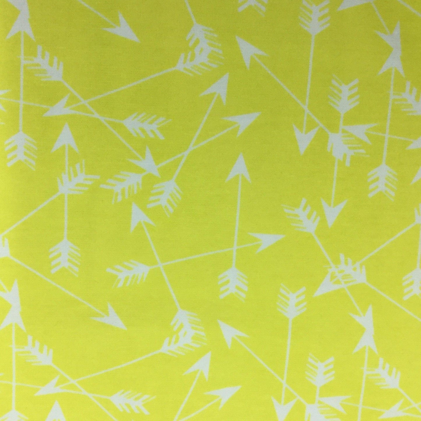 Arrows on Yellow Organic Cotton/Spandex Jersey Fabric - Nature's Fabrics