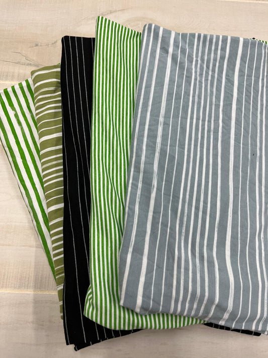 Assorted Striped Bamboo Spandex Jersey Fabric Bundle - Nature's Fabrics