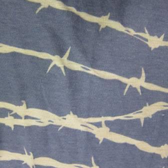 Barbed Wire on Blue Cotton/Spandex Jersey