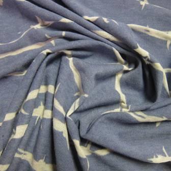 Barbed Wire on Blue Cotton/Spandex Jersey
