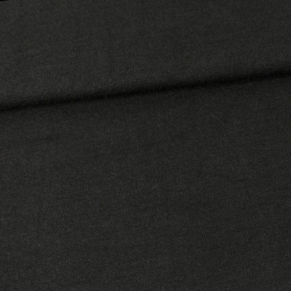 Black 100% Washable Merino Wool Interlock Fabric - 230 GSM - Mulesing Free - Nature's Fabrics