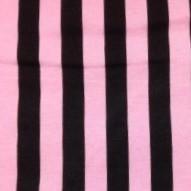 Black and Pink 1/2" Vertical Stripes on Cotton/Spandex Jersey Fabric - Nature's Fabrics
