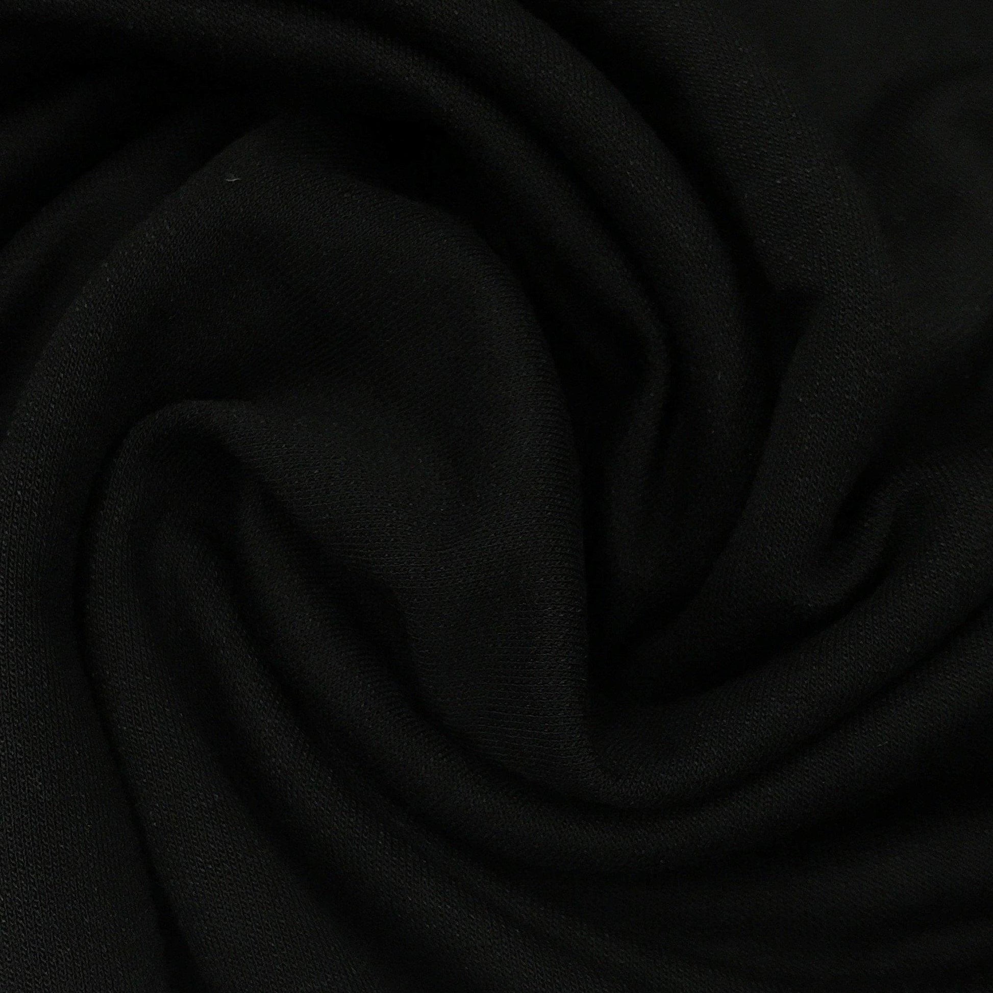 Black Bamboo Fleece Fabric - 500 GSM, $14.67/yd, 15 Yards - Nature's Fabrics