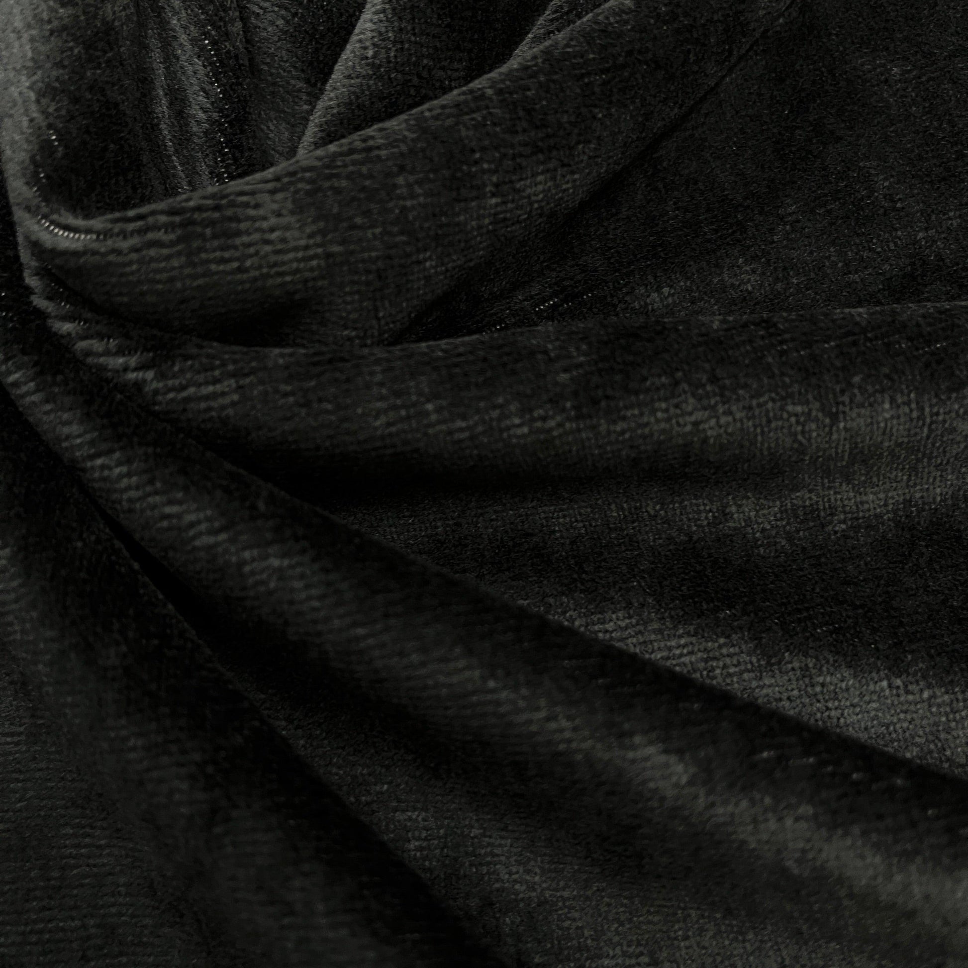Black Bamboo Velour Fabric - Nature's Fabrics