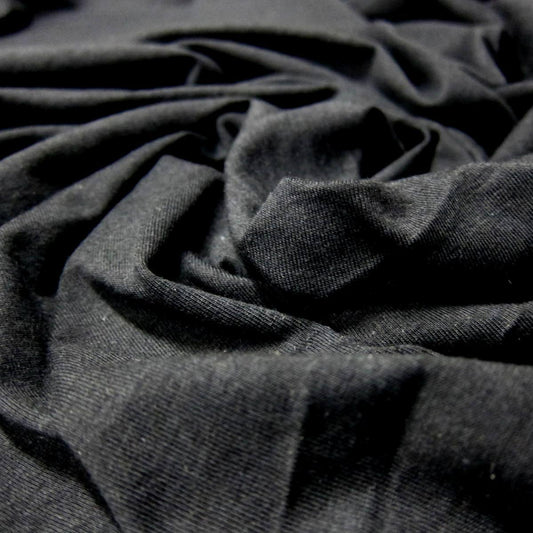 Black Bamboo/Spandex Feather Jersey Fabric - 150 GSM - Nature's Fabrics