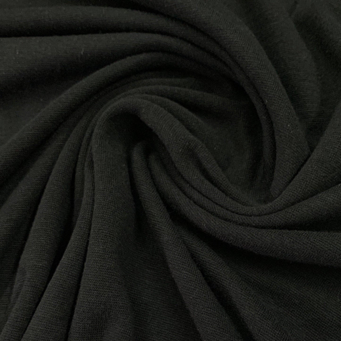 Black Bamboo/Spandex Rib Knit Fabric - 250 GSM - Nature's Fabrics