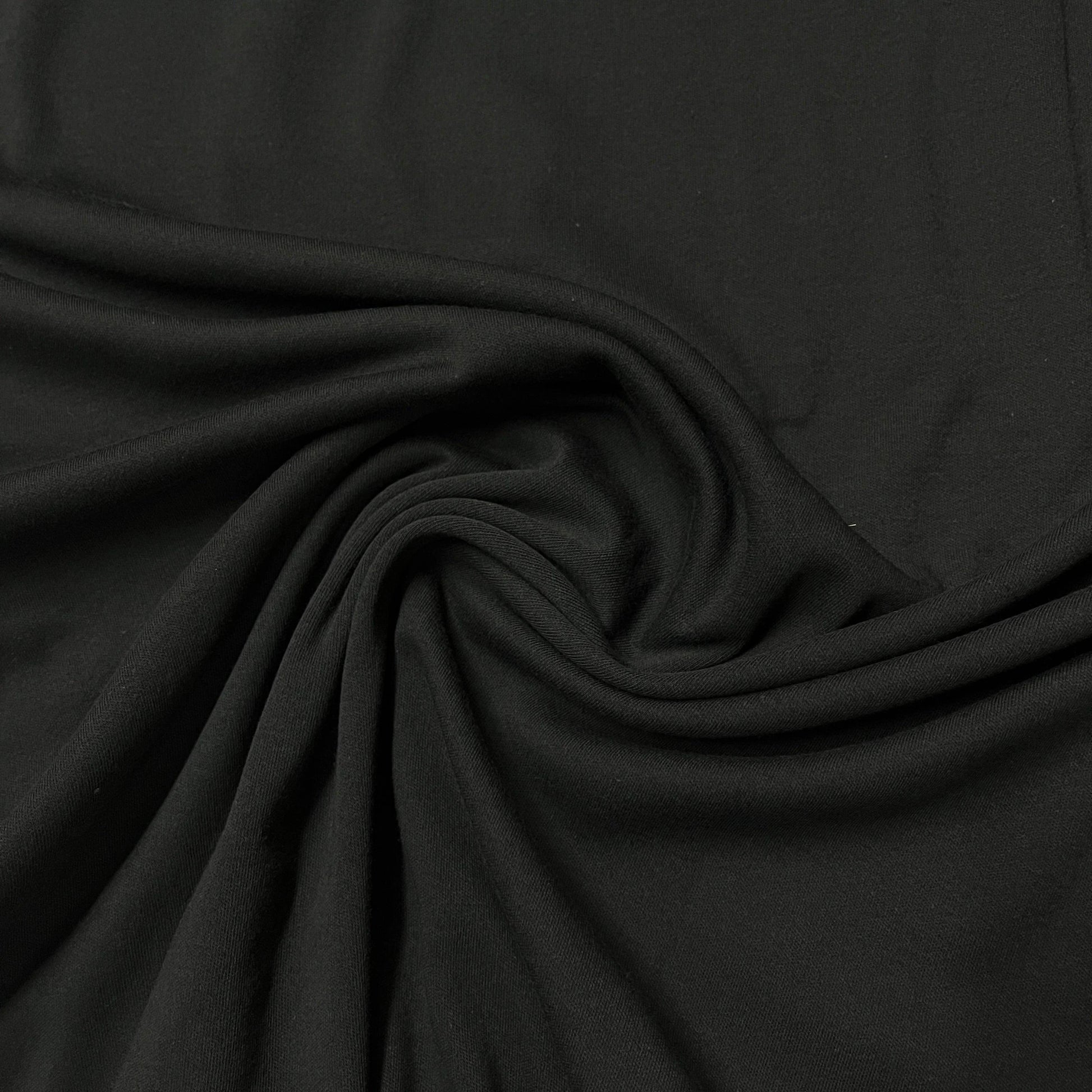 black cotton dress fabric 1 yard Black Cotton Interlock Fabric