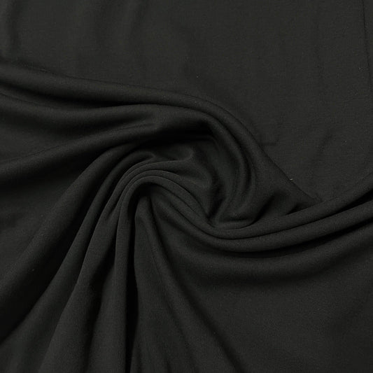 Black Cotton Interlock Fabric - Nature's Fabrics