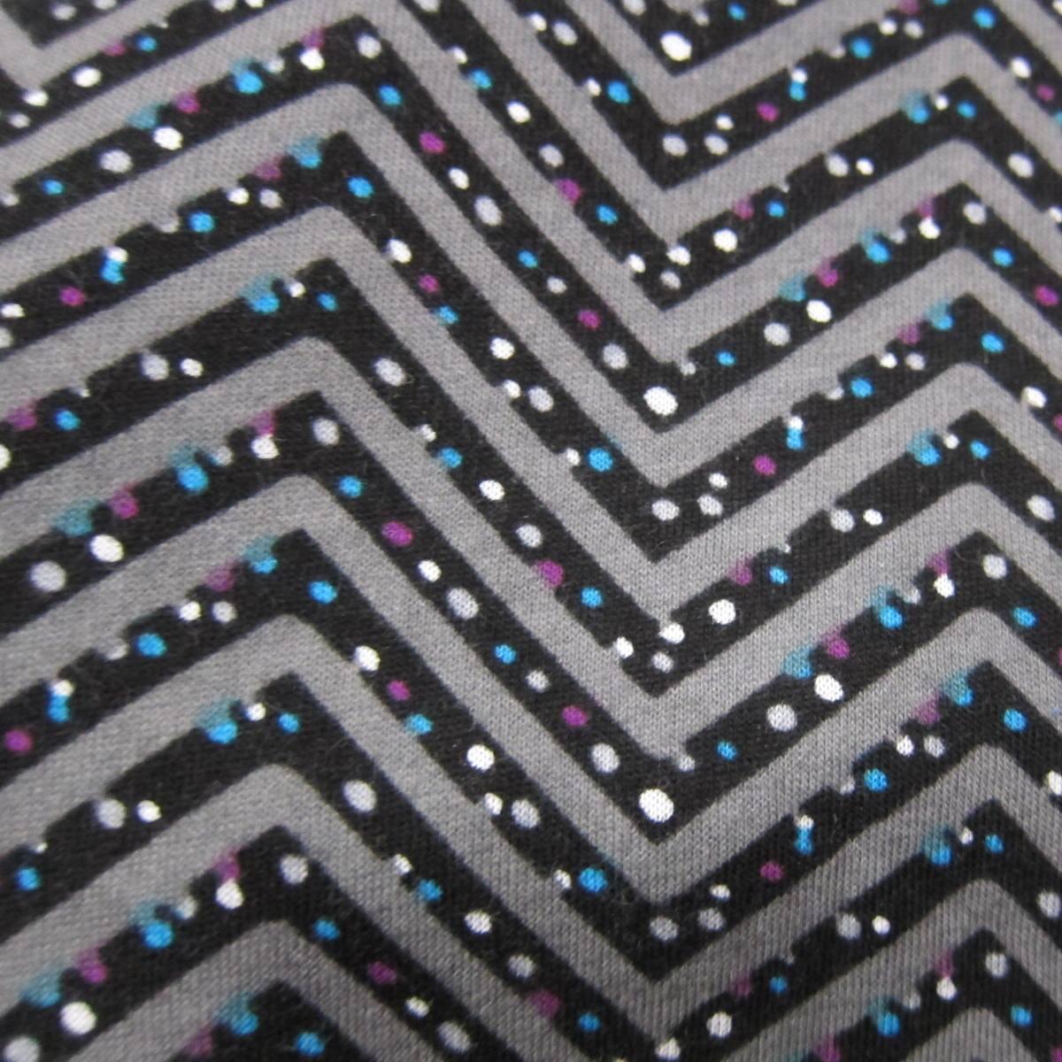 Black Dot Zigzag Cotton Jersey Fabri - Nature's Fabrics