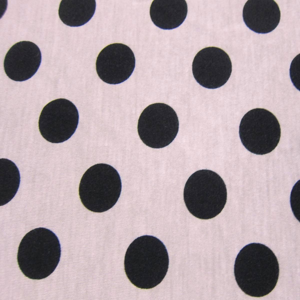 Black Dots On Salmon Cotton/Poly Jersey