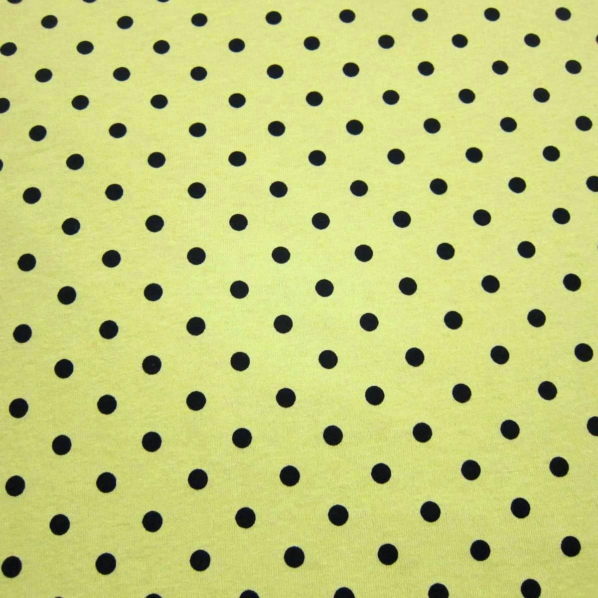 Black Dots On Yellow Cotton Jersey