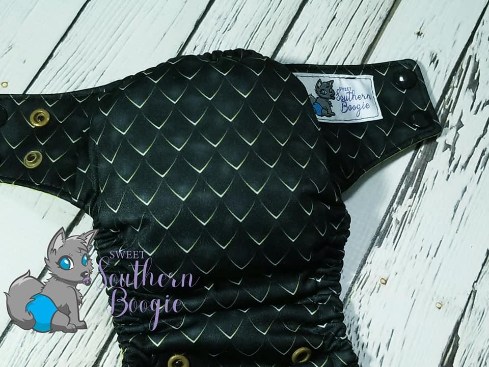 Black Dragon Scales 1 mil PUL Fabric - Made in the USA - Nature's Fabrics
