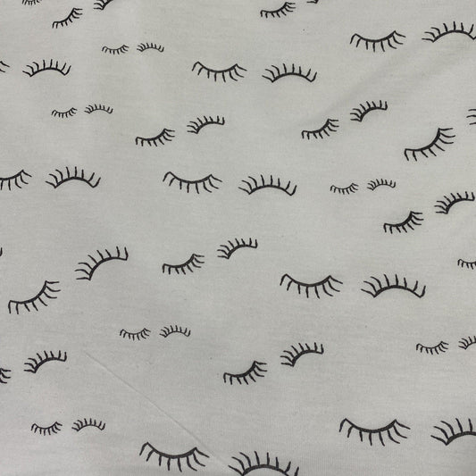 Black Eyelashes on Tencel/Cotton Jersey Fabric - Nature's Fabrics