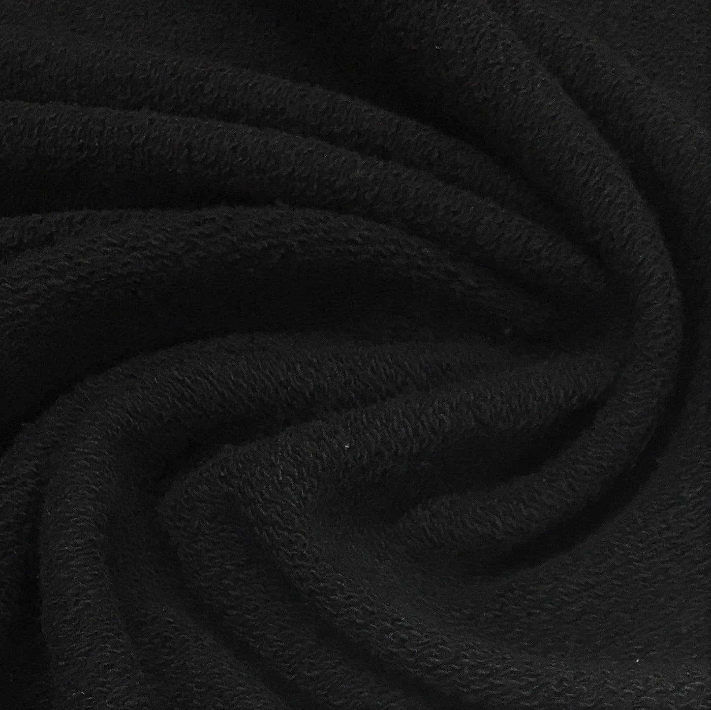 Black Heavy Organic Cotton French Terry Fabric - Grown in the USA - Nature's Fabrics