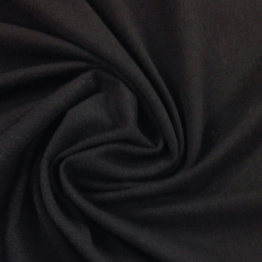 Black Hemp Stretch Jersey Fabric - 240 GSM - Nature's Fabrics