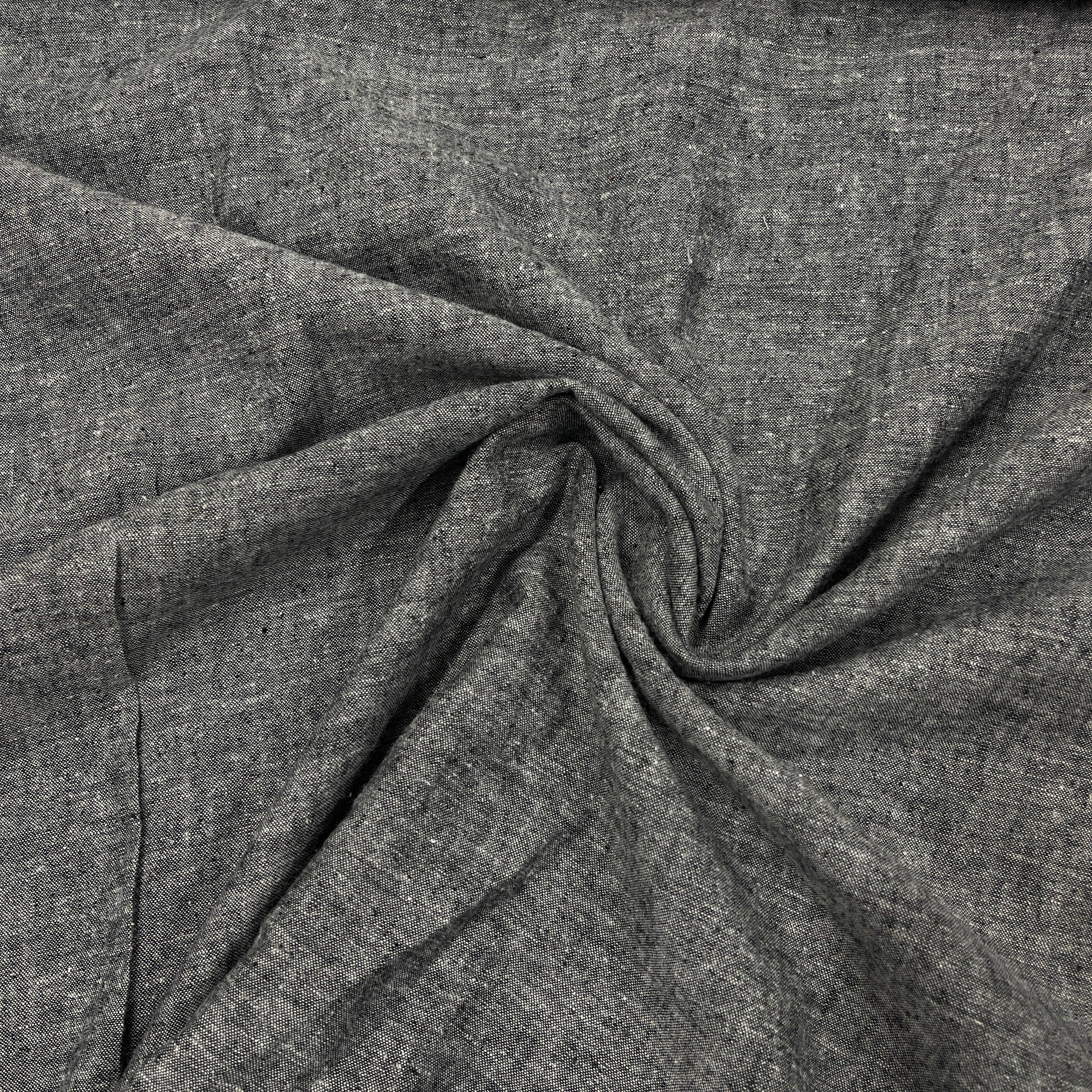 Black Hemp Organic Cotton Yarn Dyed Shirting Fabric